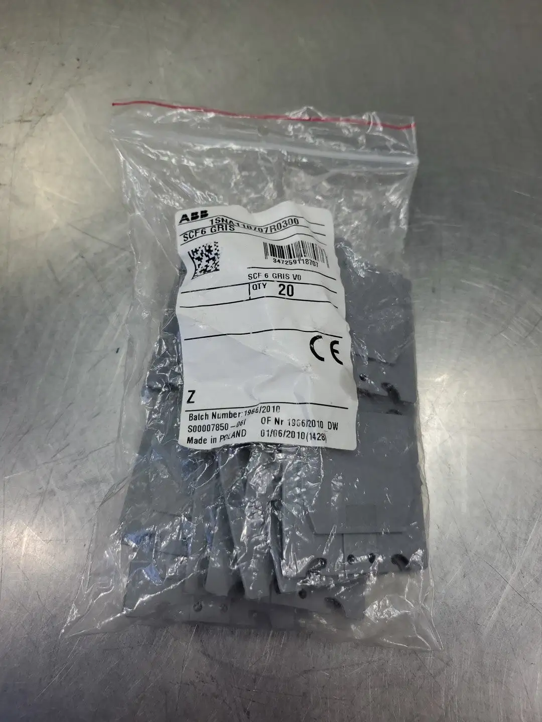ABB Entrelec SCM6 GRIS 1SNA118707R0300 End Pieces, Lot of 20. 4D-43