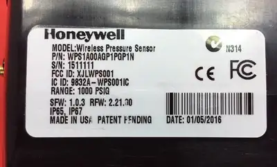 WPS1A00AGP1PGP1N - HONEYWELL - WIRELESS PRESSURE SENSOR. 5B