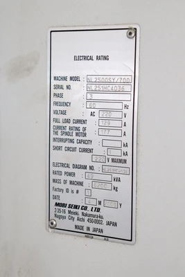 USED MORI NL2500SY/700