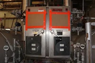 USED 1967 REID BOILER WORKS 69" DIA. SINGLE DOOR HORIZONTAL MILD STEEL RETORT
