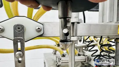 USED INLINE FILLING SYSTEMS SEMI-AUTOMATIC OVERFLOW FILLER