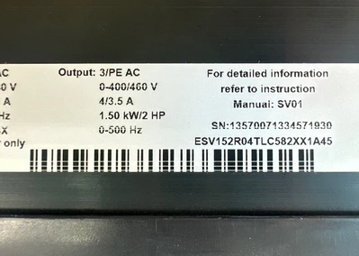 USED Big Ass Fans ESV152R04TLC582