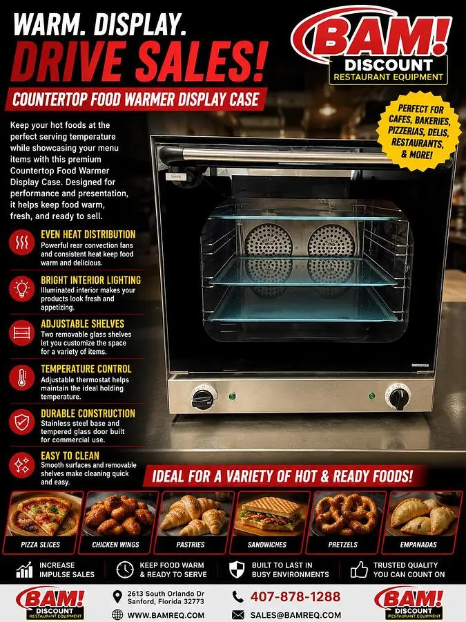 Commercial Countertop Heated Display Case Food Warmer
