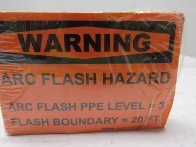 Brimar 3-1/2" X 5" Warning Arc Flash Hazard 20FT Decal Sticker Lot of 47