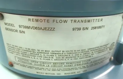 USED Micro Motion 9739 MVD63AJEZZZ
