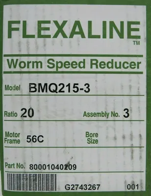 NEW GROVE GEAR BMQ215-3 SPEED REDUCER 20:1 BMQ2153