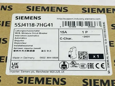 5SJ4118-7HG41 | Siemens  Miniature Circuit Breaker 1-Pole 15A 240V - New Other