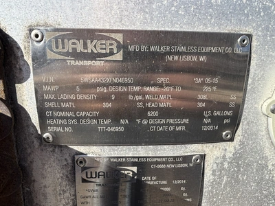 Used 2015 WALKER MILK TANKER TRAILER Liquid Supply Trailers Michigan US | Miedema Asset Management Group #1709444