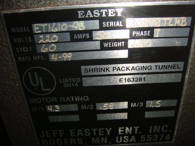 Used _UNKNOWN_ ET1610-48 Shrink Tunnels Minnesota US | A&I Equipment #1317346