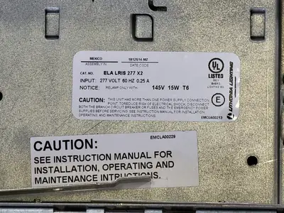 USED LITHONIA LIGHTING ELA LRIS 277 X2