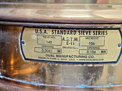 Dual Manufacturing U.S.A Standard Sieve 140 106 Microns 0.0041 in 0.106 mm E-11