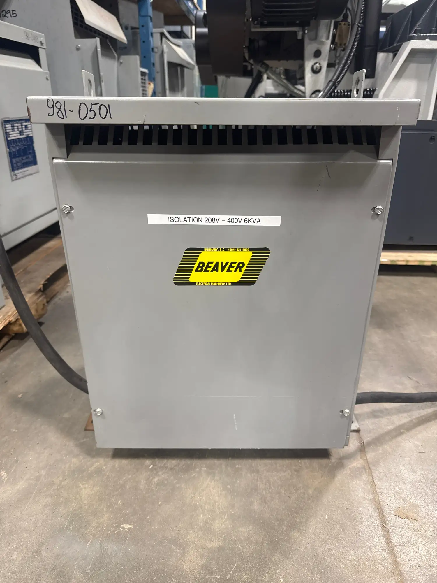 6 KVA - 208VV to 400Y/231V 3 Phase Isolation transformer
