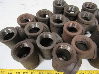 1-1/4" Malleable Iron Tee Fitting Black Pipe Steel Lot of 20