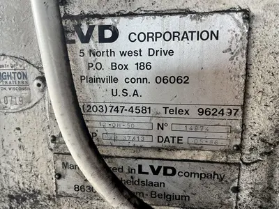 12' X 1/2" LVD MODEL #12-OH-50 HYDRAULIC POWER SHEAR: STOCK 16342