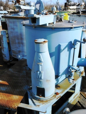 (2) ATM DeLaval 20 x 14 solid bowl basket centrifuges, SS.