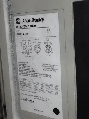 Used ALLEN BRADLEY 280DF12Z10CGRW3P1 Motor Controllers Ohio US | HGR 24 #878353