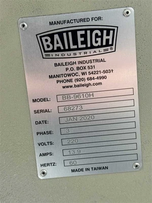Baleigh BB-961OH Heavy Duty Hydraulic Box and Pan Brake