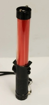 Bright LED Safety Traffic Baton Flashlight Stick With Self Whistle, Front Light & Magnetic Base. New In Box