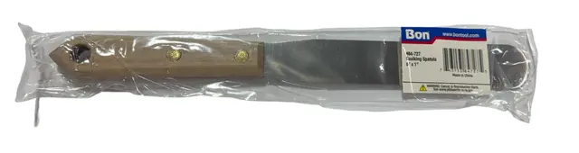 Bon Tool 6" x 1" Caulking Spatula, Stainless Steel Blade, Wood Handle 84-727