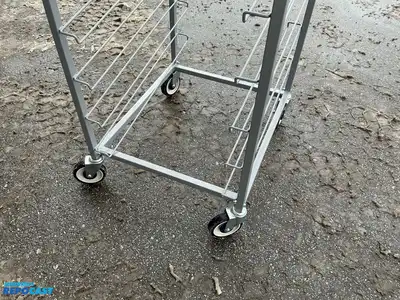 Restaurant Tray Rack on Wheels, Grey
