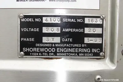 Used SHOREWOOD 4100 Pressure Sensitive Labelers Illinois US | Aaron Equipment #1515443