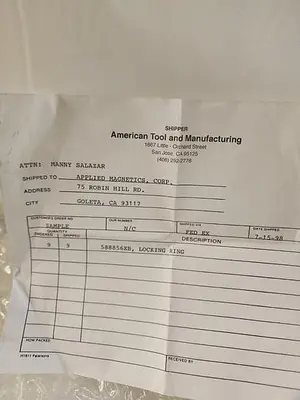 APPLIED MAGNETICS 588856XB, LOCKING RING