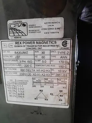 USED REX POWER MAGNETICS BA30J-M/Z