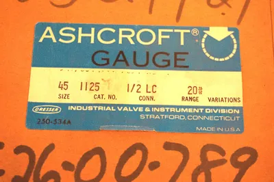 NEW ASHCROFT 45-1125-1/2LC-20 GAUGE 45112512LC20