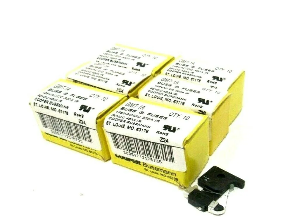 LOT OF 60 NEW BUSSMANN GMT-1A FUSES GMT1A
