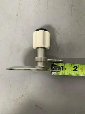 USED ITT PURE-FLO 316L STAINLESS STEEL SAMPLE VALVE W/ 1/4" OUTLET & 3" INLET