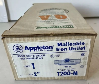 *NEW* 2” Form 35 Conduit Body Malleable Iron Appleton Unilet T-200M (LOT 5)