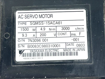 USED YASKAWA ELECTRIC SGMSS-15ACA61