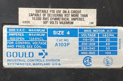 USED ITE Gould A103F