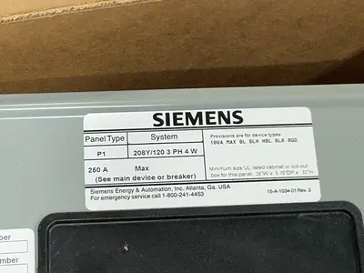 Used SIEMENS P1 Switchgears Ohio US | HGR 24 #1314128