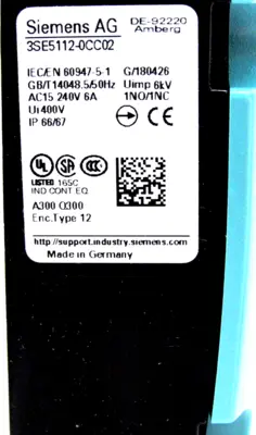 NEW SIEMENS 3SE5112-0CC02 POSITION SWITCH 3SE51120CC02