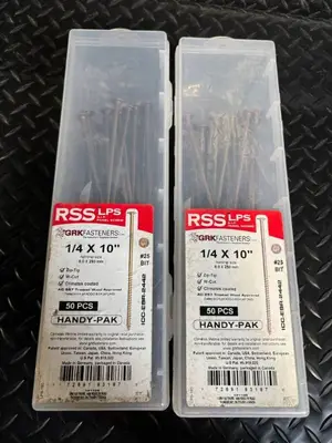 GRK Fasteners Handy-Pak 1/4 x 10 in Nails - 50 Pcs, #25 Bit - 2 Boxes