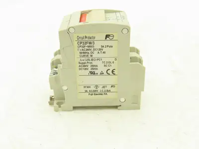Fuji CP32FM/3 2-Pole Circuit Protector 3A M Curve 250VAC/125VDC Lot of 9