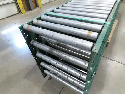 Dematic Rapistan 24"x 12' Gravity Roller Conveyor 22"BF 1.9"Dia  5-Sections 60'L