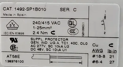 Allen Bradley 1492-SP1B010 Ser C Mini Circuit Breaker. 4D-21