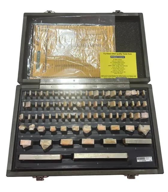 ProCheck 81 Piece Rectangular Steel Gage Block Set, 0 Grade with Certificate
