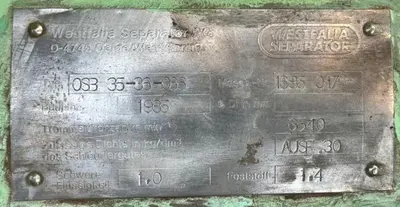 (2) Westfalia OSB 35-02-066 oil purifiers, SS.