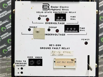 Basler Electric BE1-59N A5F F6J D1S3F Solid State Ground Fault Relay Used