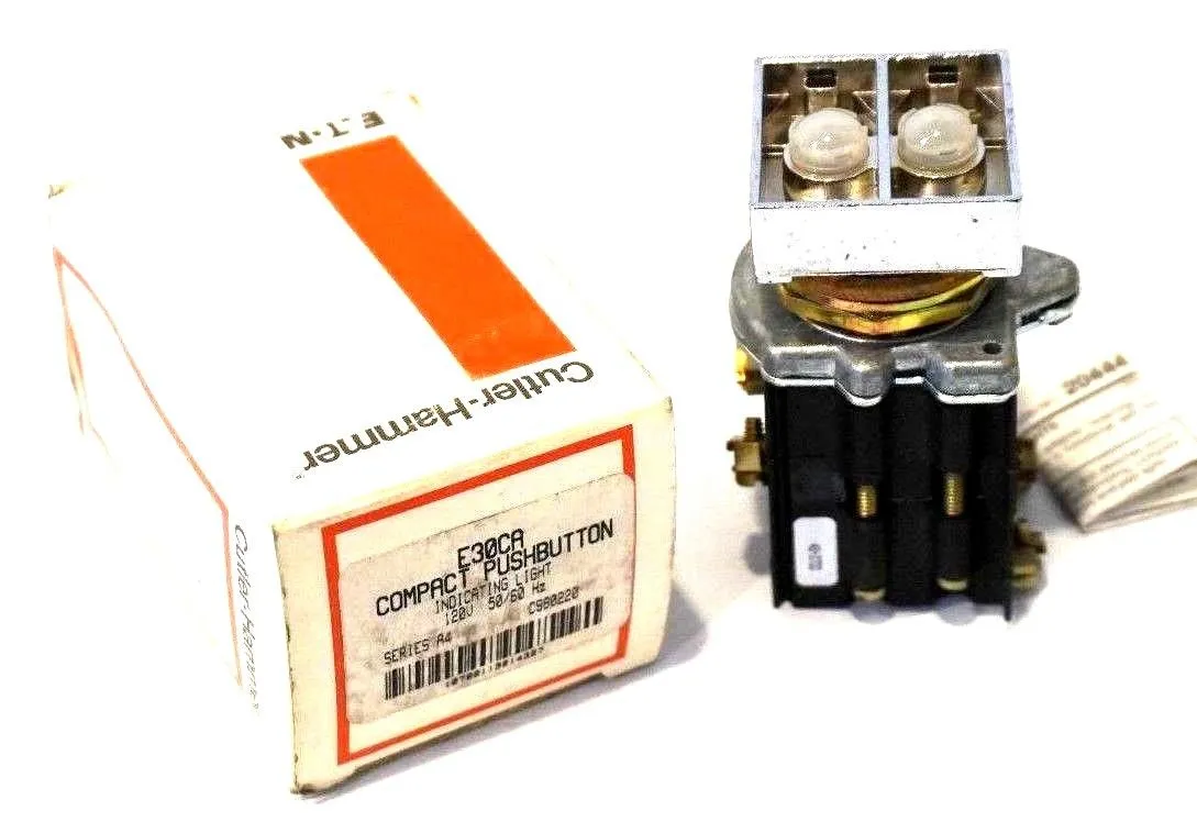 NEW CUTLER HAMMER E30CA COMPACT PUSHBUTTON INDICATING LIGHT 120V, 50/60HZ