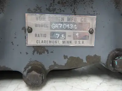 Von Ruden GR70136 Gearbox 7.5:1 Shaft Mount Reducer 1" Input Bore Parallel
