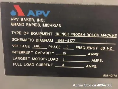 USED APV FROZEN COOKIE DOUGH MACHINE