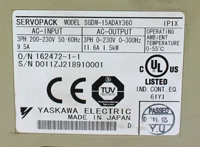 USED YASKAWA SGDM-15ADA