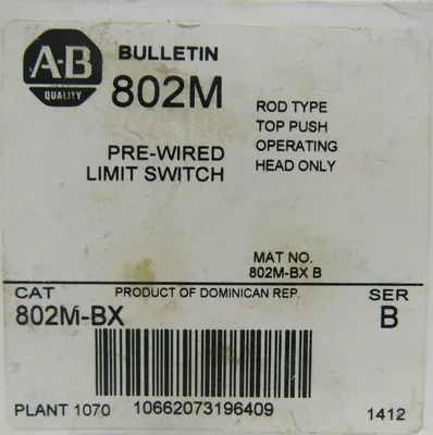 NEW LOT OF 2 ALLEN BRADLEY 802M-BX LIMIT SWITCH HEAD SER B 802MBX