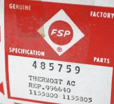 FACTORY SPECIFICATION PARTS 485756 THERMOSTAT FOR WHIRLPOOL AIR CONDITIONER