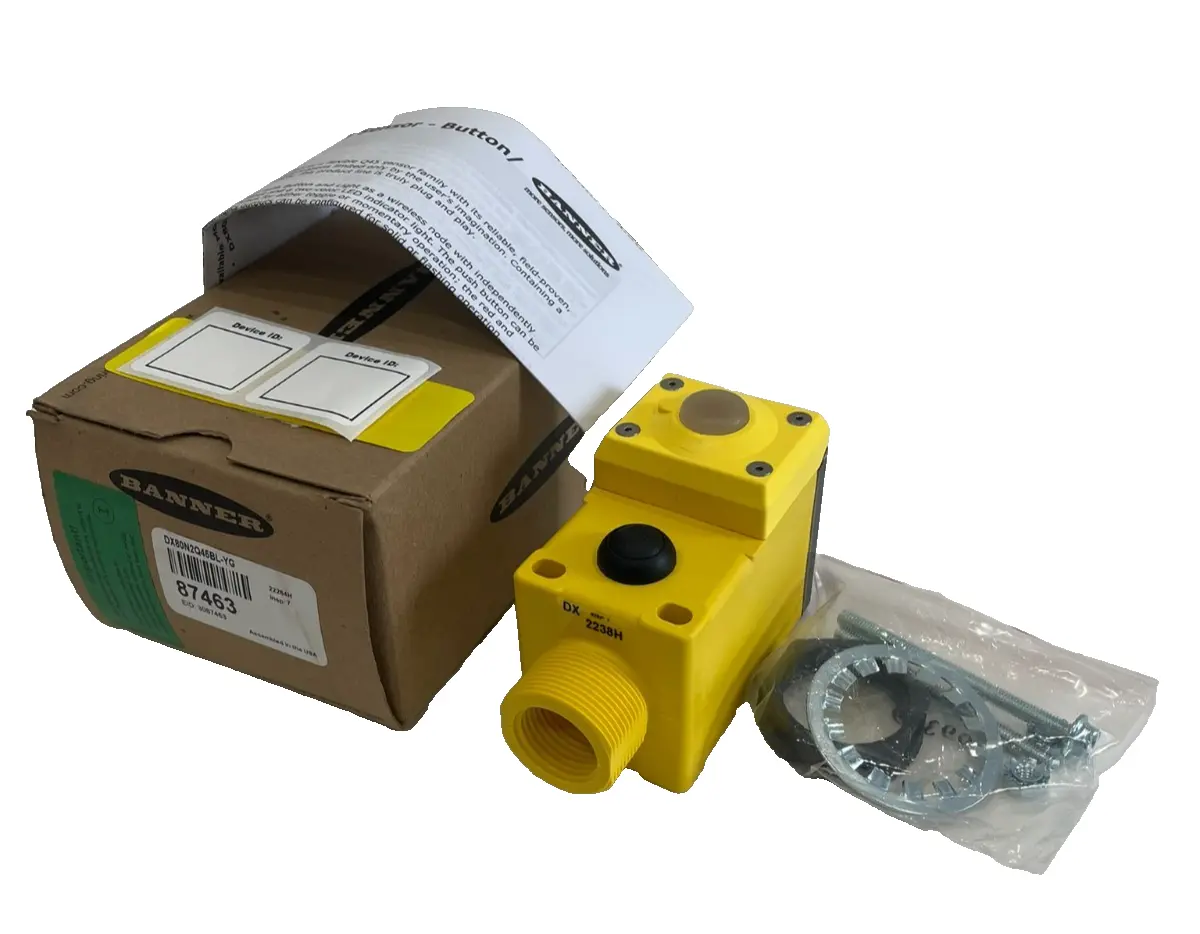 NEW BANNER ENGINEERING DX80N2Q45BL-YG WIRELESS SENSOR 87463 DX80N2Q45BLYG