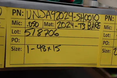 2024-T3 Sheet Metal - .050" - 25+ Sq Ft